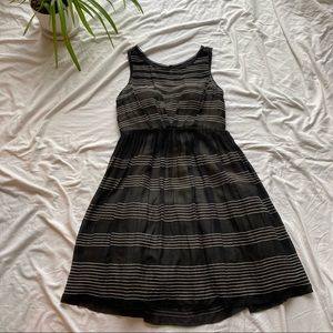 Hitherto chiffon black and white stripe dress